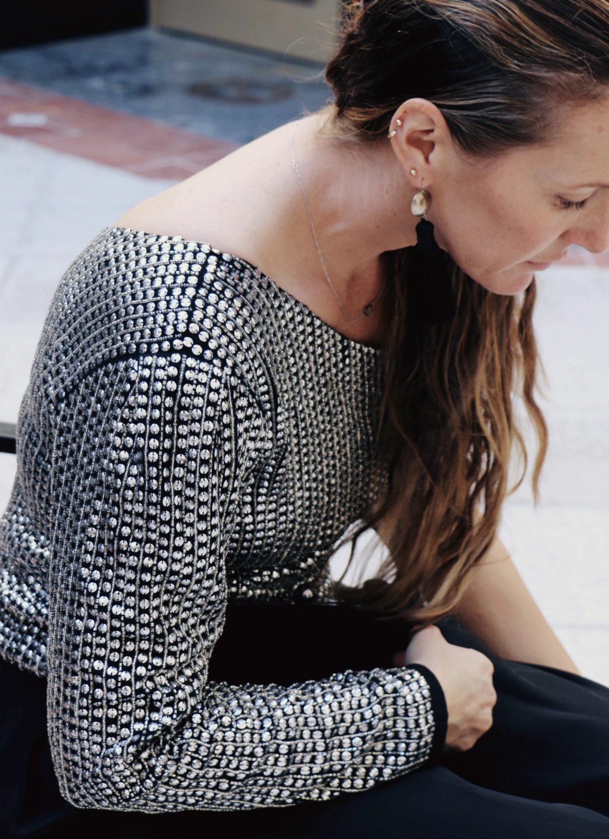 Seta Silver One Shoulder Top - Milou Palm Beach