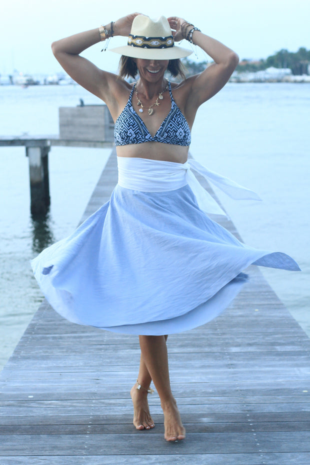 Ali Wrap Skirt - Baby Blue - Milou Palm Beach